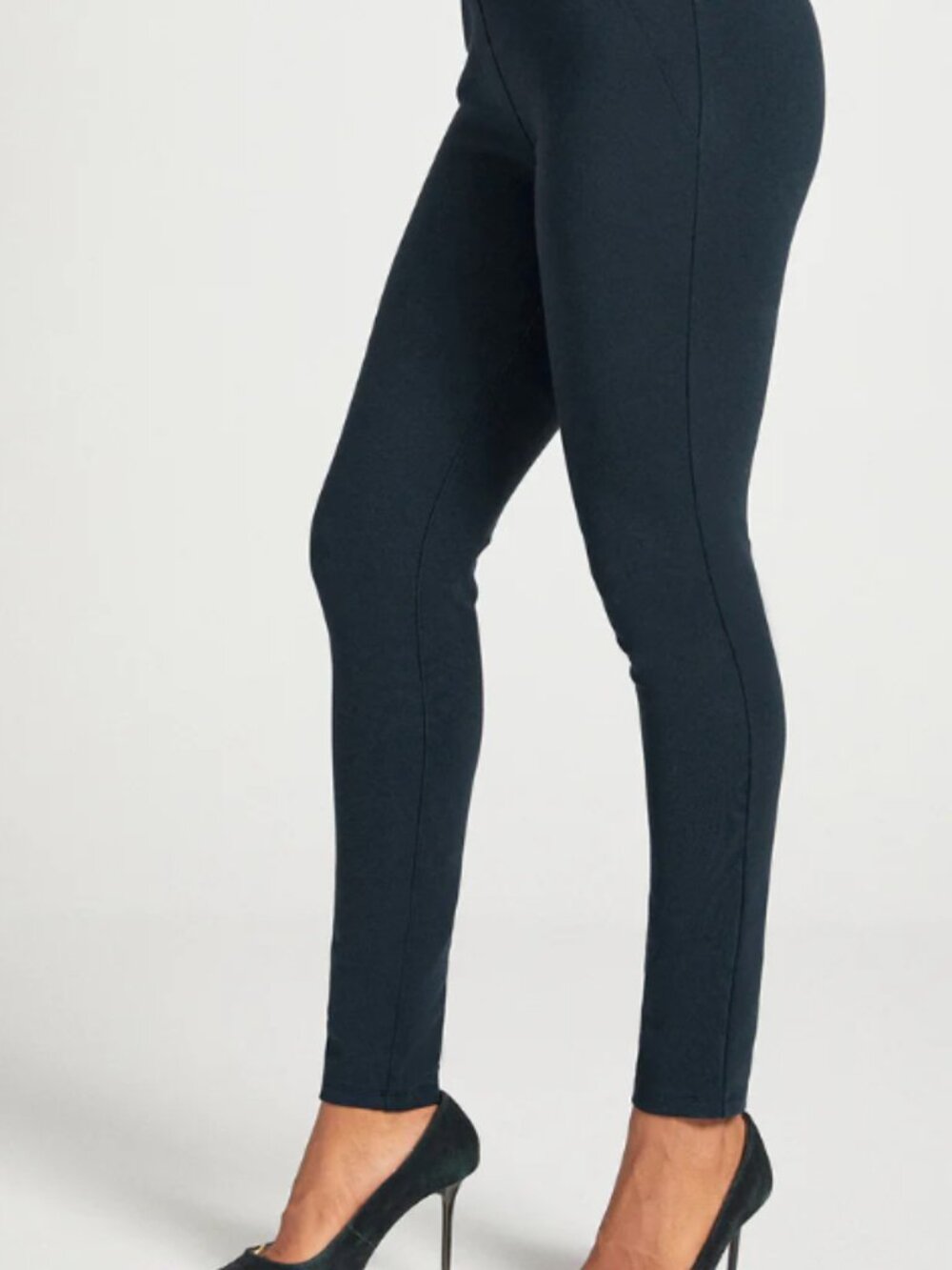 Betabrand Dress Pant Yoga Pant, cropped, navy, Size XL (petite)